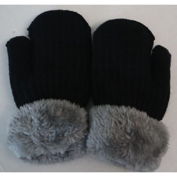 Zuppad Kid's Sz Medium Black Fleece Lined Beanie, Mittens & Infinity Scarf Set - Picture 7 of 14